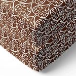 Bacati Crib Fitted Sheets, Damask Chocolate (Pack of 2)