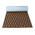 190 x 70 cm EVA Foam Flooring for Boats, Diamond Pattern, Non-Slip Faux Teak Marine Floor Mat for Yacht, Motorboat, Motorhome, Swimming Pool Cooler, 6 mm (Light Brown and Black - Diamond Pattern)