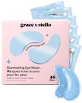 grace & stella Award Winning Under Eye Mask - Travel Essentials - Birthday Gifts for Women - Gel Eye Patches for Dark Circles, Puffy Eyes, Wrinkles, Undereye Bags - Vegan - Self Care (48 Pairs, Blue)