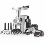 STX Turboforce Cadet 2000 Series 6-in-1 Powerful Home Use Electric Meat Grinder, Sausage Stuffer & Kubbe Maker • Foot Pedal • 4 Grinding Plates • 3 Stainless Steel Blades • 2 Meat Claws • Patty Press