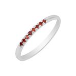 Garnet Gemstone 925 Sterling Silver Eternity Band Ring In Pave Setting Fine Jewellery