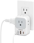 20W PD Multi Plug Adapter, TESSAN 3 USB Wall Charger Multiports (1 USB C Fast Charger), Cube Charging Station for Cruise, Home, Office, Dorm Essentials