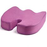 Emaggic Coccyx Orthopedic Memory Foam Seat Cushion For Back Pain Relief And Sciatica And Tailbone Pain - Ideal For Home,Office Chair And Car Seat Pillow (Seat Cushion) (Purple)