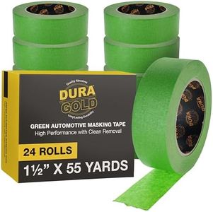 Dura-Gold Green Automotive Masking Tape 1-1/2 Inch (1.41 Inch x 55 Yards), Case of 24 Rolls - Premium High-Performance, Heat Resistant - Auto Refinish Painting, Car Detailing, Autobody, Painters Tape