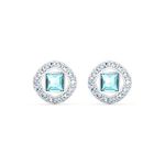 Swarovski Angelic Square Stud Pierced Earrings, Aqua, Rhodium plated, from the Amazon Exclusive Swarovski Angelic Square Collection