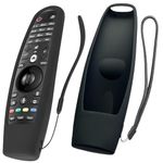 USTIYA Remote Control Case LG Magic TV AN-MR600 AN-MR650 AN-MR18BA AN-MR19BA AN-MR20GA Protection Cover Silicone (Black)