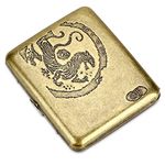 CaLeQi Cigarette Case Holds 20,Tiger Golde