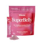 Blume SuperBelly Gut Health Hydration Packets, Sugar-Free, with Prebiotics, Probiotics, Apple Cider Vinegar, and Electrolytes, Strawberry Hibiscus, 15 Sticks