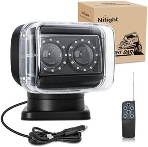 Nilight Magnetic Marine Boat Light Remote Control LED Spotlight 60W 5000LM 12V-24V 360° Rotating for Yachts Truck SUV UTV Tractors Offroad Hunting Search