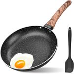 BIWHALE Non Stick Frying Pan 30cm with Heat-Resistant Soft Bakelite Handle, Granite Induction Frying Pan for Induction, Electric and Gas Hobs, Omelette Pan Less Oil Fumes (Black)