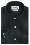 GHPC Cottswool Winter Wear Woolen Gingham Checks Full Sleeves Regular Fit Formal Shirt for Men (Grey, CW230650_42)