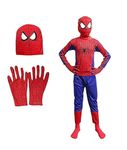 MODERNAZ Spiderboy costume for kids with glove, mask | Holloween competition show's dress | multicolor costume| 2 to 12 years old kids (7-8 years) (3-4 years)