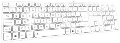 B.FRIENDIT Slim USB Wired Keyboard, Soft Touch and Quiet Key for PC, Laptop and Computer, Full Size QWERTY UK Layout - White