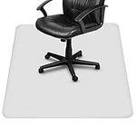 Belle Vous Heavy Duty Transparent Chair Floor Mat - L120 x H120cm / 47.24 x 47.24 Inches - Clear Easy Glide, Nonslip Carpet & Hard Floor Protector for Home & Office