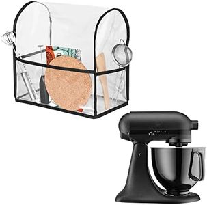 kwmobile Custodia Protettiva per KitchenAid 4,3-4,8 litri - Copertura Antipolvere TPU Robot da Cucina - Cover 2 in 1 con 3x Tasche Porta Utensili da Cucina - Trasparente