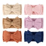 DRESHOW 6 Pack Baby Headbands for Girls Newborn Baby Nylon Headbands with Bows Hair Accessories