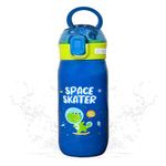 FunBlast Cute Water Bottle with Sipper - Stainless Steel Water Bottle for Kids, Insulated Sipper Bottle for Kids - Anti-Leak Hot and Cold Bottle, Cartoon Water Bottle for Kids - 500 ML (Space Skater)