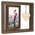 EYITUPC Rotating Floating Mr and Mrs EST 2024 Photo Frame Wedding Gifts for Bride and Groom - Display Two 4x6 Inch