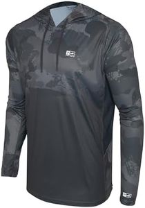 PELAGIC Apparel Men's Vaportek Hooded Fishing Shirt, Long Sleeve Shirt, UPF 50+ Protection, Water and Stain Repellent, Ventilated Lightweight Graphite