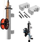 Fishing Rod Holder and Mount Combo | White | Uni-Mount Fishin Pole Storage Mount & Holder