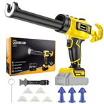 Upgraded Cordless Caulking Gun Compatible with DeWALT 20V Battery, 10oz/300ml Electric Caulk Gun with Infinite Rotation Speeds, Anti-Drip Auto Retract, LED Light, for Filling Sealing Repair