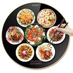 FLEAGE Electric Warming Tray Hot Plate, with 30℃-120℃ Adjustable Temperature Control Food Warmer and Touch Panel, 24'' Round Hot Plate, for Buffets/Restaurants/House Parties