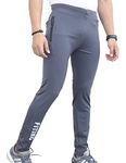 FITINC Men's Gym & Yoga Wear Stretchable Grey Trackpant with Two Zipper Pockets