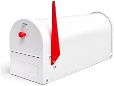 YOOBOX Large Mailboxes for Outside, Black Metal Mailbox, Galvanized Steel Post Mount Mail Box, Large Capacity, 21.97 x 13.62 x 18.35 Inches White