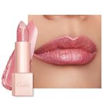 Oulac Infinity Moisture Pink Lipstick - Tinted Lip Balm with Shimmmer, Super Creamy Texture, Medium to High Coverage Vegan Beauty, PG03 Pink Jewel