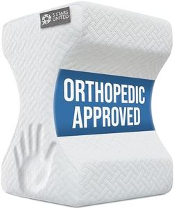 5 STARS UNITED Knee Pillow for Side Sleepers - Hip Pain Relief, Memory Foam Leg Cushion for Side Sleeping - Between Legs Pillow for Sciatica & Lower Back Pain, White