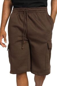 G-Style USA Men's Solid Fleece Heavyweight Cargo Shorts FS76 - Brown - 2X-Large