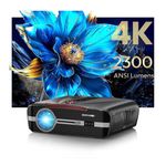 4K Smart Projector, 2300 ANSI Lumens Daytime Viewing for Home Movies Gaming