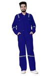 Gocovri Men's Solid tery cotton Regular Fit Full Sleeve Coverall Industrial Boiler Suit (K_E_76781_Blue_X-Large)