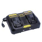 Biswaye DCB102 Fast Dual Charger Compatible with DEWALT 12V-20V MAX Lithium Battery DCB206 DCB207 DCB609 DCB120 DCB124 Charger Station DCB112 DCB115 DCB104 with USB Port