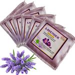 Mysore Lavender Fragrance Sachets (6 Pack) | Natural Lavender Powder |Eco-Friendly Cloth Pouch | Long-Lasting Freshener for Wardrobe,Cars, Bathroom, Closet, Saree, Cupboard