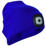 Unisex Knit Beanie Hat With Rechargeable 4 LED Torch Light Head Lamp One Size Outdoors Camping Fishing