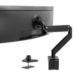 VIVO Premium Aluminum Heavy Duty Monitor Arm for Ultrawide Monitors up to 49 inches and 33 lbs, Single Desk Mount Stand, Pneumatic Height, Max VESA 100x100, Black, STAND-V101G1