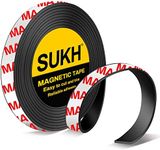 Magnetic Tape Strips with Adhesive Backing - Magnetic Strip Sukh Magnet Band Strong Adhesive Cuttable Magnetic Sheets Magnets Perfect for DIY, Art Projects,Whiteboards,Fridge Organization Classroom