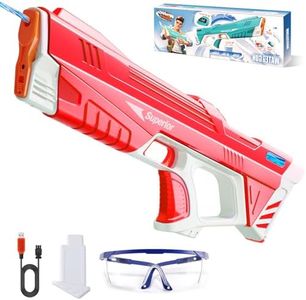 Skirfy Electric Water Gun with Display,Auto Suction Water Guns for Adults&Kids,Squirt Guns Battery Powered Automatic Water Blasts,Pool Beach Outdoor Party Toys for Kids