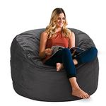 HABUTWAY 3FT Bean Bag Chairs, Memory Foam Bean Bag Chair, Plush Lazy Sofa with Removable Microsuede Cover for Dorm Room, Living Room(3FT, Grey)