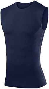 PowerLayer da Uomo E Ragazzi Compression Baselayer Vest Top Senza Maniche sotto Maglia - Bianco, M Uomo - Blu Scuro, M Uomo
