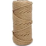 Leecogo 6mm Jute Rope, 66 Feet 4 Ply Heavy Duty and Thick Twine Rope for Gardening, Crafting, Packing, Bundling and Home Decor