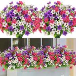 LOMOHOO 9 Bundles Artificial Flowers Outdoor UV Resistant Fake Flowers No Fade Faux Plants Garden Porch Window Box Decorating (Multicolor)