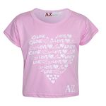 A2Z 4 Kids� Girls Top Kids Love Print Stylish Fahsion Trendy T Shirt Crop Top New Age 5 6 7 8 9 10 11 12 13 Years Baby Pink