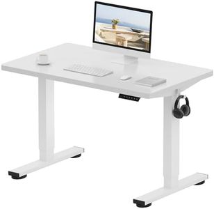 FlexiSpot E1 Plus ONE PIECE Electric Standing Desk Height Adjustable Sit Stand Desk with Memory Smart Panel(100 * 60cm, White Frame+White Desktop)