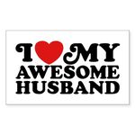 CafePress I Love My Awesome Husband Rectangle Bumper Sticker Car Decal