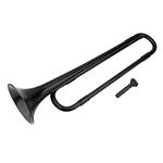 B Flat Student Cavalry Trumpet, Plastic Bugle Band Cavalry Trumpet with Mouthpiece for Children School Band(black)