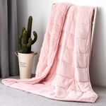 Topblan Weighted Blanket Adult King Size 6.8kg, Flannel Sherpa Fleece Weighted Blanket Throw for Stress Relief and Better Sleep, 150 x 200cm, Pink