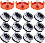 Eventronic AF-100 Trimmer Spool Compatible with Black+Decker Weed Eater, 30ft 0.065" Autofeed Replacement Trimmer Line for Black and Decker Weed Eater (12 Line Spools + 3 Caps+3 Springs)
