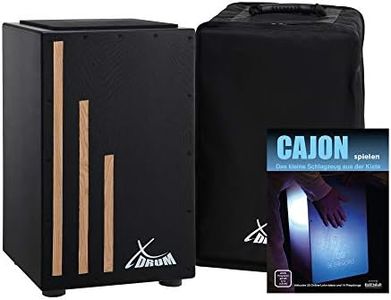 XDrum Primero Cajon Negra including Bag (Snare Sound, Box Drum, Drum Box, Wood)
